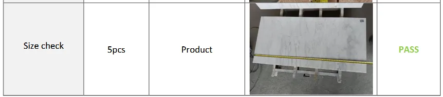 Example of product that passed dimensional checks