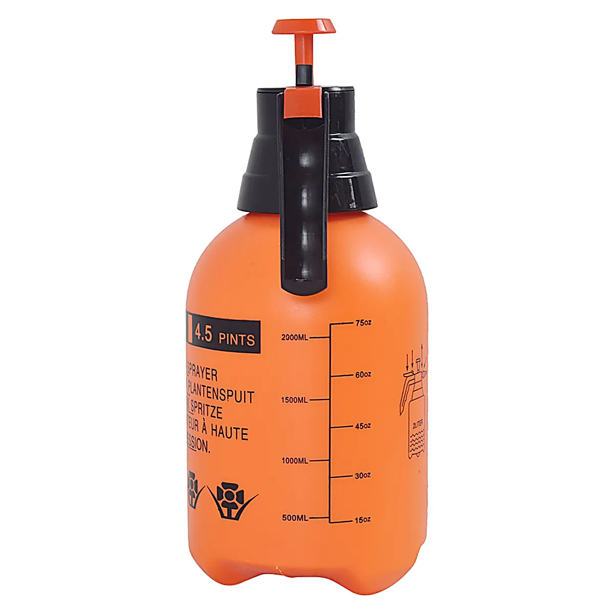 Ručna prskalica 2L, prikaz od nazad