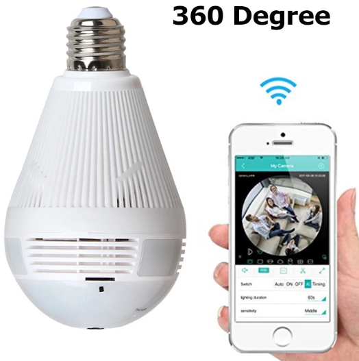 LED light bulb with camera